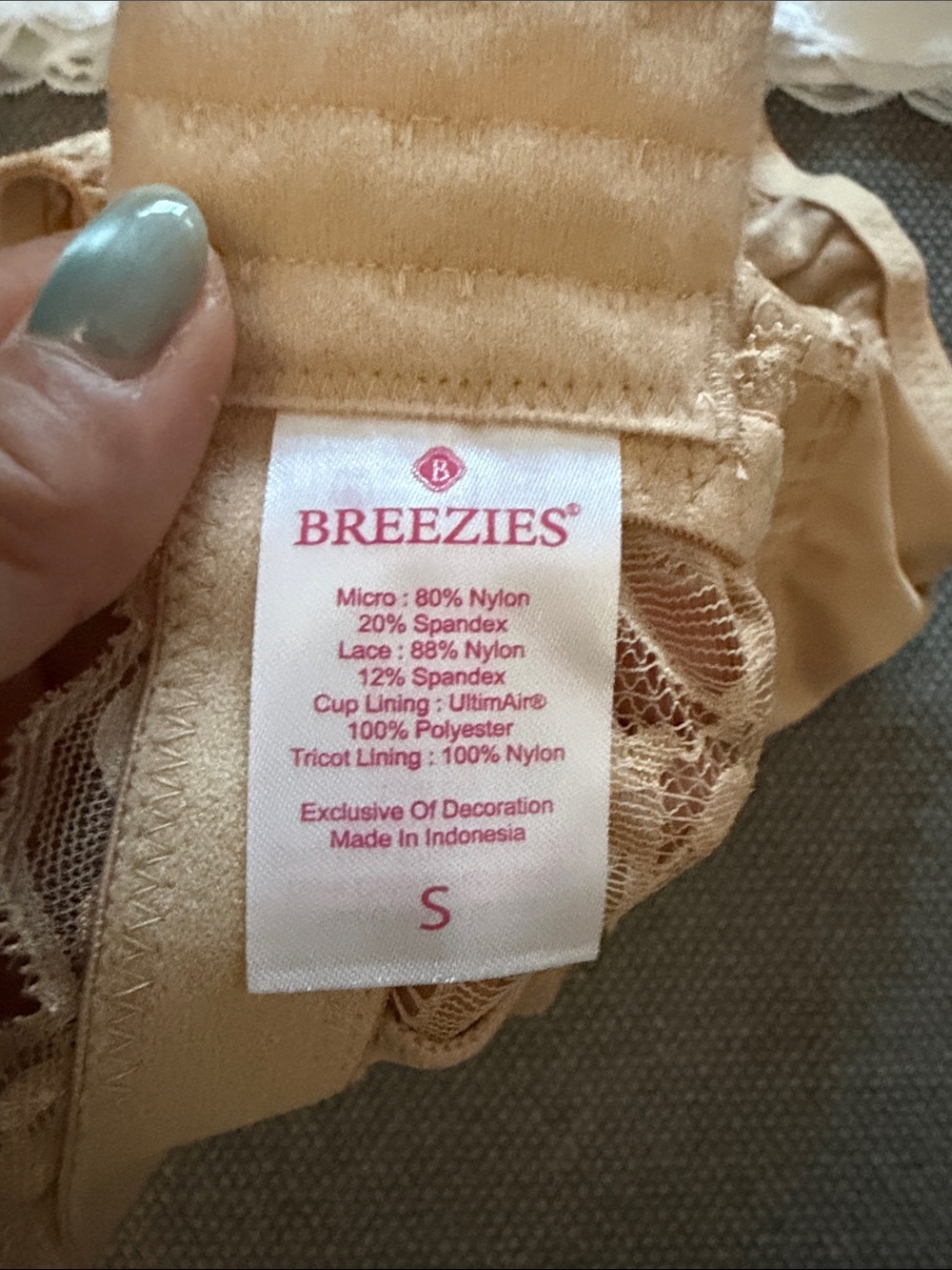 Breezies soft support Lace Trim Bralette Top - White, Nude, Black small - Picture 6 of 13